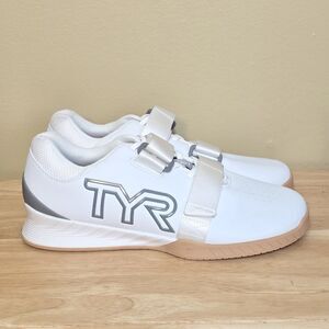 TYR L-1 Lifter Weightlifting Shoes White Grey Gum Men's Size 11.5 Women's 13